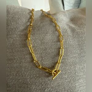 Caitlyn Minimalist Gold Paperclip Link Chain Necklace - Like New